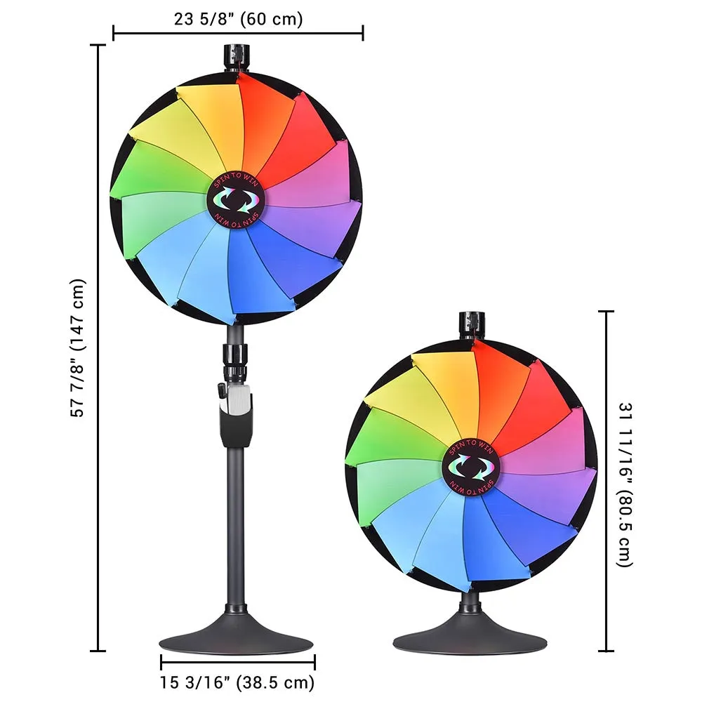 WinSpin 24" Prize Wheel 2in1 Tabletop or Floor Stand 12-Slot