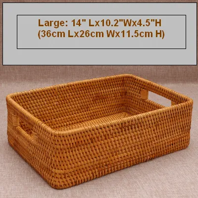 Woven Storage Baskets, Rectangular Storage Baskets, Rattan Storage Basket for Shelves, Kitchen Storage Baskets, Storage Baskets for Bathroom