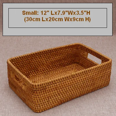 Woven Storage Baskets, Rectangular Storage Baskets, Rattan Storage Basket for Shelves, Kitchen Storage Baskets, Storage Baskets for Bathroom