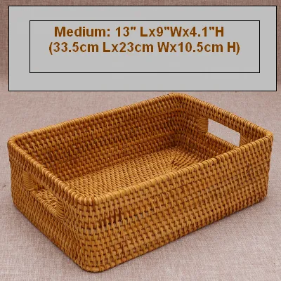 Woven Storage Baskets, Rectangular Storage Baskets, Rattan Storage Basket for Shelves, Kitchen Storage Baskets, Storage Baskets for Bathroom