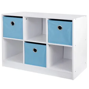 ZENY™ 6 Cubes Storage Cabinet - Wooden Organizer Storage Shelves Bookcase with 3 Non-Woven Drawers